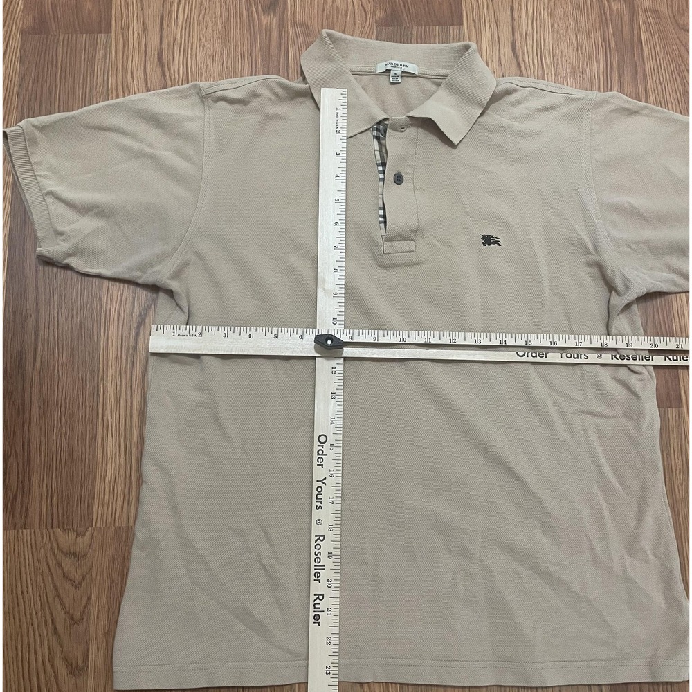 Burberry Polo Mens Small Nova Check Placket Beige England - Picture 9 of 12